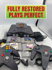 N64 Nintendo 64 Console Restored 2X Controllers Mario Kart Games Bundle