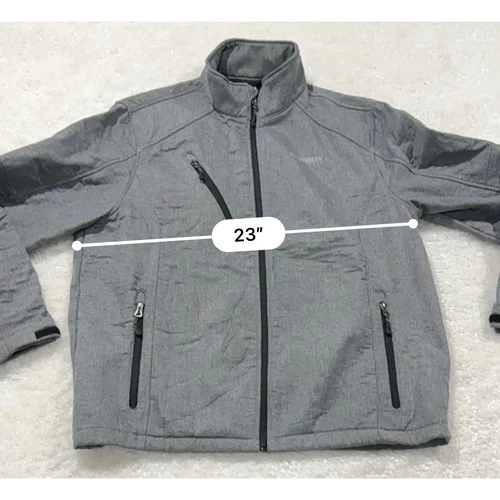 Magellan Outdoors Jacket Mens XL Gray Softshell Fleece Lined Full Zip Hiking image 5