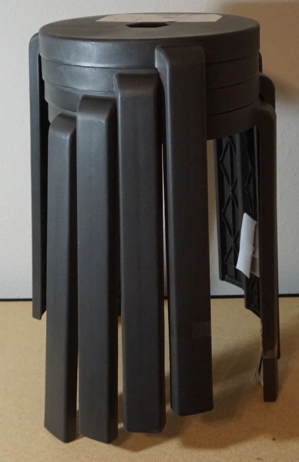 4x Ikea IBBARBO Stool - Dark Gray 18" - 405.715.35 - Image 3 of 4