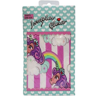 Irregular Choice Einhorn Strumpfhose bunt rosa weiß gestreift One Size Erwachsene