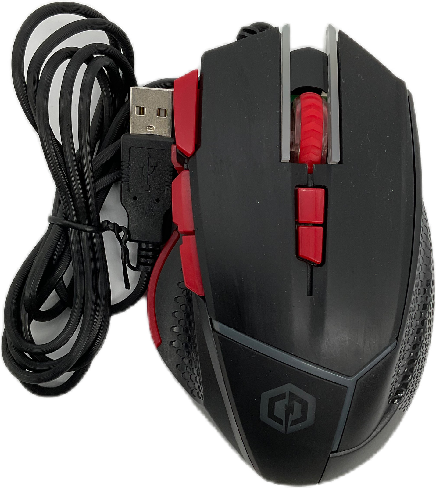 CyberPowerPC Gaming Optical Mouse Wired Black Red 4000 DPI Plug Play