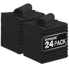 UNIMADE Microfiber Cleaning Cloth, 24 Pack Reusable Microfiber Towels Black