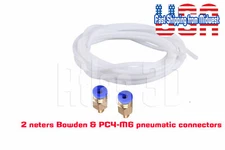 2M PTFE Teflon Tube + 2 x PC4-M6 Fittings RepRap 3D Printer Bowden Hotend 1.75mm