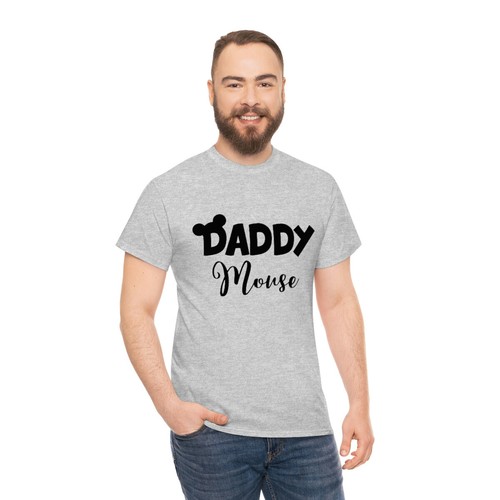 Daddy Mouse T shirt Family Mickey Minnie Unisex Heavy Cotton Tee Dad Disney - Picture 4 of 16