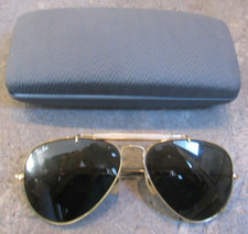 VINTAGE 1970's BAUSCH LOMB RAY-BAN AVIATOR SUNGLASSES GOLD RIMS