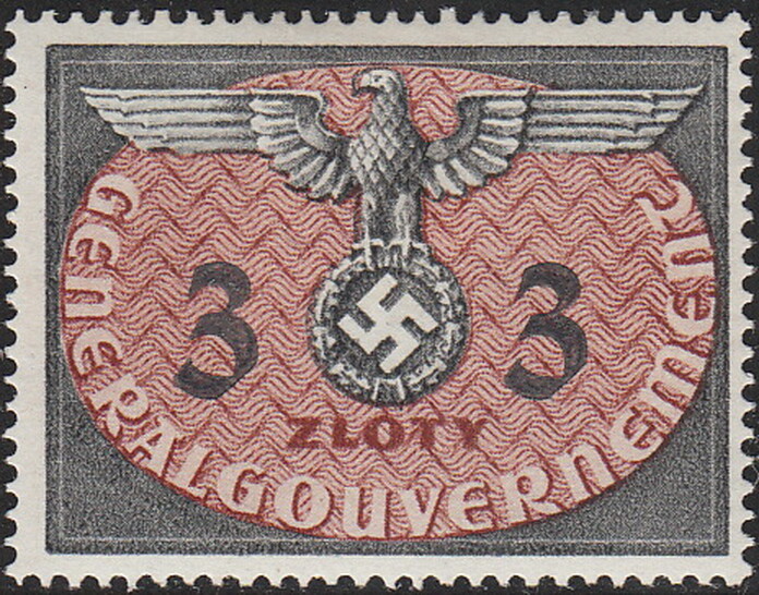 SALE: Stamp Germany Poland General Gov't Official Mi 14 Sc NO14 1940 WW2 War MNG