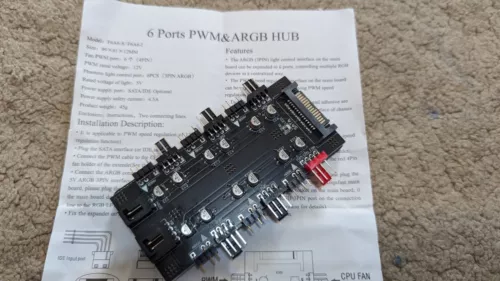 6 port pwm ARGB hub - US Seller