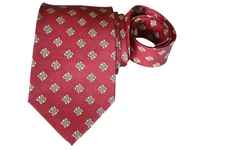 PATRICK FRANCIS  MEN'S TIE RED/GEOMETRIC Width: 3.5/8" Length: 59"