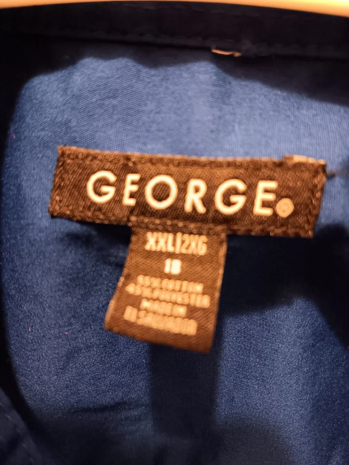 Camisa de vestir George para niños color azul talla XXL 18 Foto 3 de 3