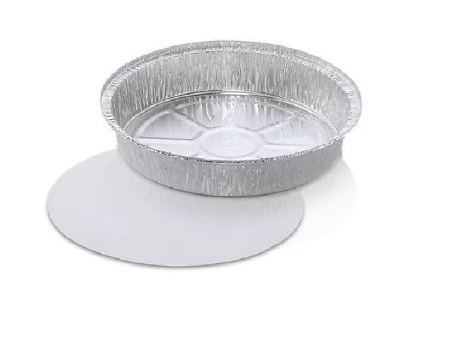 10 x New ROUND Aluminium Foil Containers Size 12 with LIDS Trays