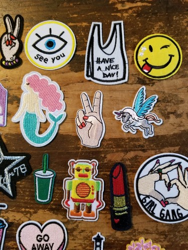 Patches Lot of 30 Total Iron-On New Patch Fashion Embroidered Never Used - Picture 4 of 11