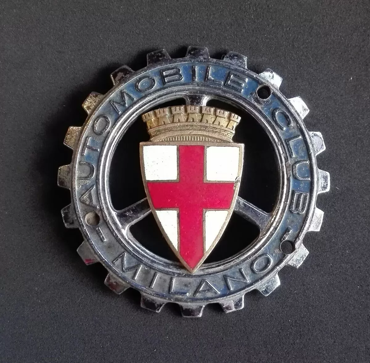 Vintage Car Badge Automobile Club Milano Original