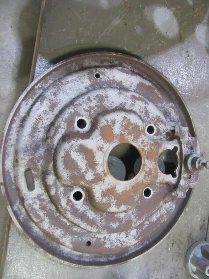 1968 Ford F100 two wheel drive front spindle brake shoe backing mount plates - Image 4 of 4
