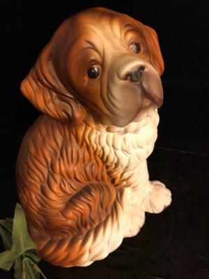 Vintage Porcelain Saint Bernard Figurine