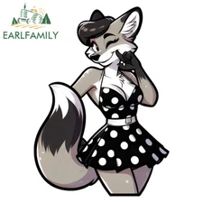 EARLFAMILY 5.1" Furry Cartoon Anime Car Decal Sexy Girl Vinyl Decoration Sticker