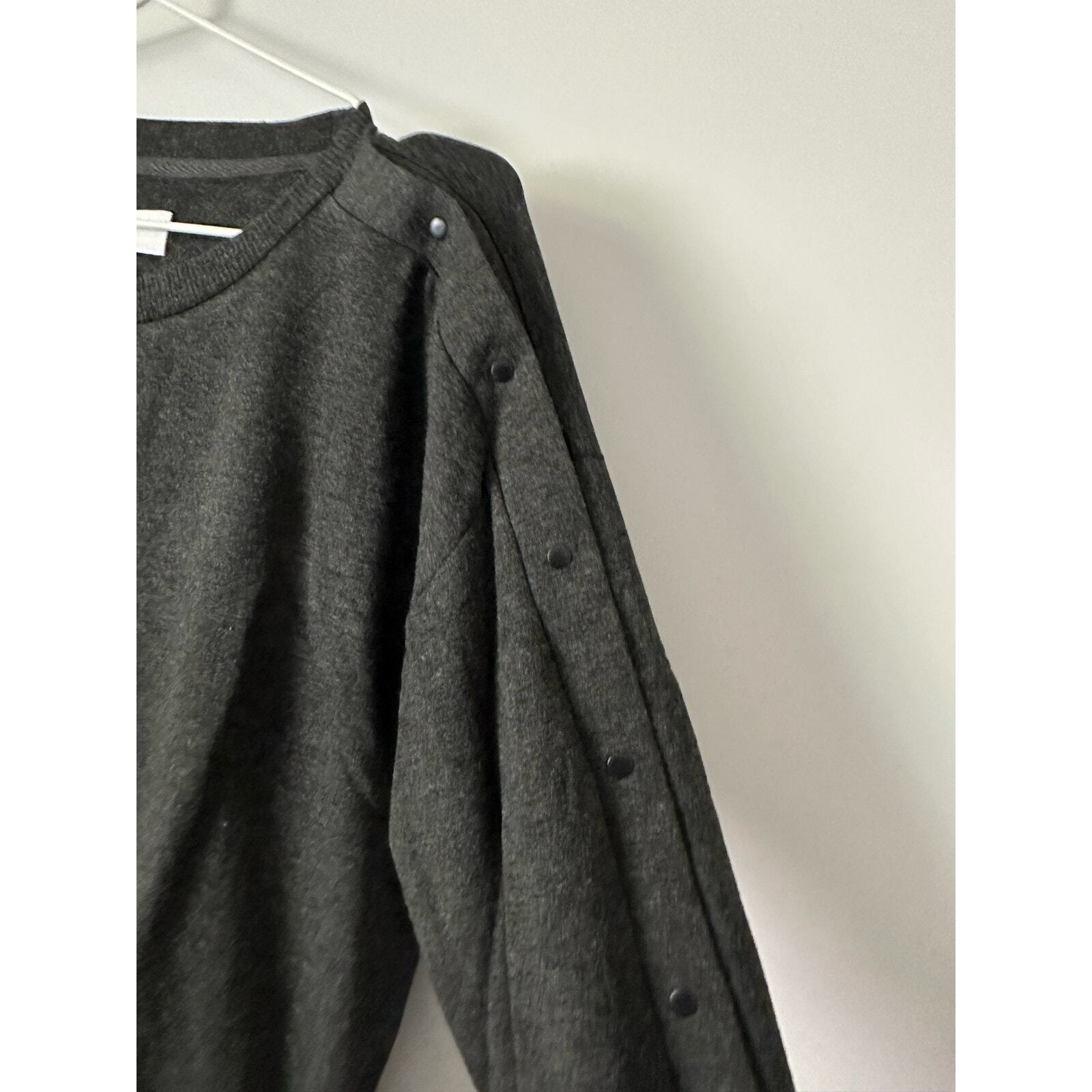 Workshop Republic Gray Button Sleeve Sweater size… - image 4