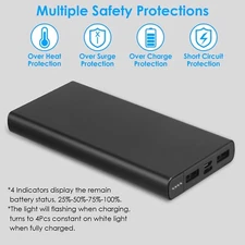 Portable Charger Power Bank 20000mAh 2 USB Port for iPhone Android Phones USB-C