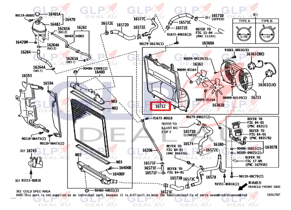 FAN SHROUD FOR TOYOTA HIACE TRH/KDH 03/2005-04/2019 PART 16712-75122 - image 3 of 4
