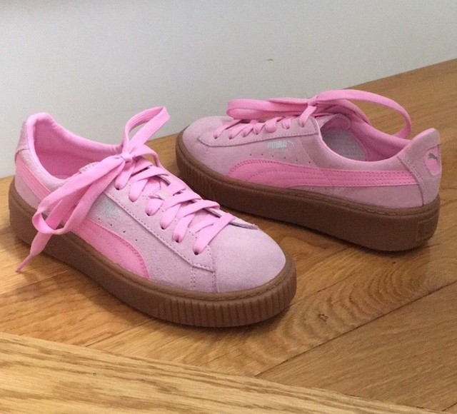 puma suede platform pink