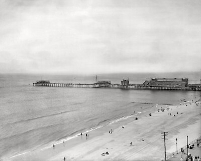 1907 Atlantic City Boardwalk and Young's Million Dollar Pier  8 x 10 photograph