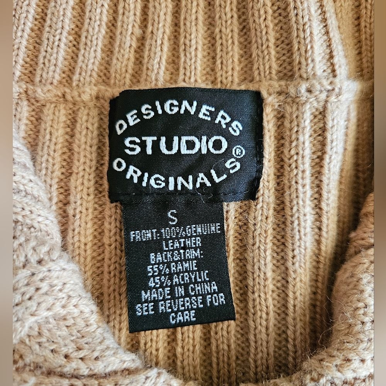 Vintage Designers Studio Patchwork Tan Suede Cabl… - image 5