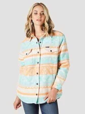 WOMEN'S WRANGLER SOUTHWESTERN PRINT SHACKET IN SUNSET BLUES