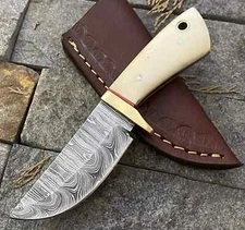 SHARD®™ 6"  CUSTOM HAND FORGED Damascus Steel EDC Skinner Hunting Knife W/Sheath