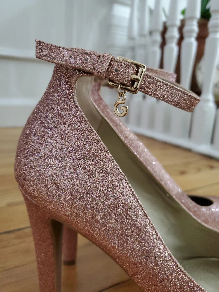 rose gold glittery pumps