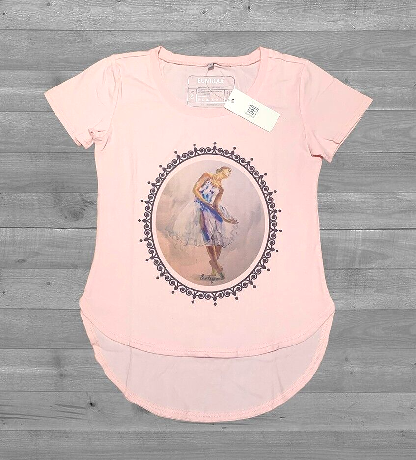 Euntique Limited Edition Woman's Light Pink High-low Tee T-shirt Lounge Wear