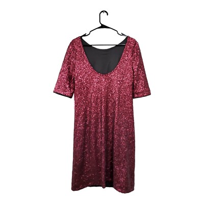 burgundy ombre sequin dress Betsey Johnson Women's Valentine's Day Party Sz 4 Ombre Sequin GR001