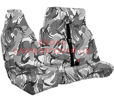 VW Transporter T4 T5 T6 URBAN GREY Camo CAMOUFLAGE Waterproof VAN Seat COVERS