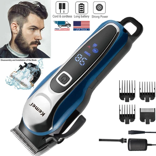 Kemei Professional Hair Clippers Trimmer Kit Men Cutting Machine Barber Salon US - Picture 2 of 47