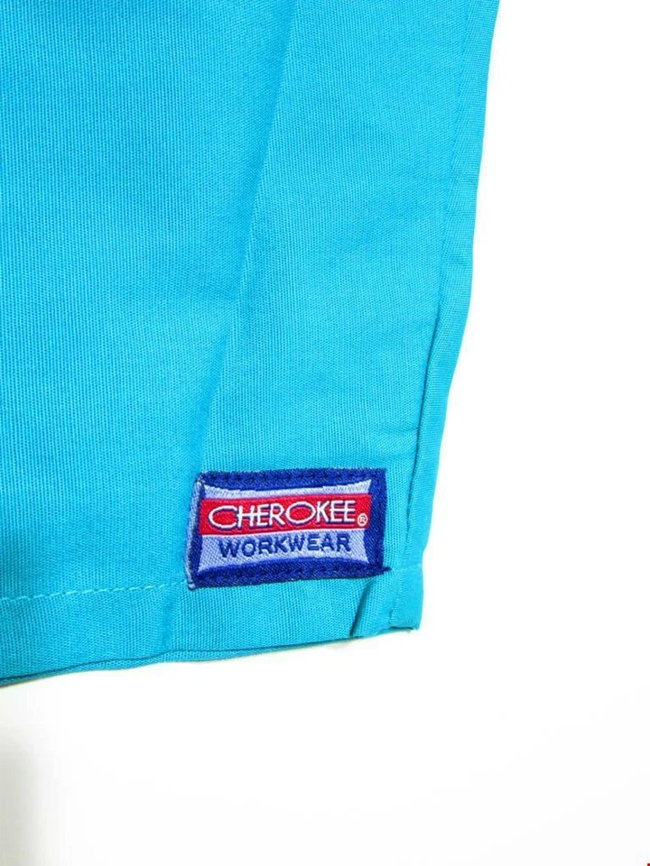 全新带标签 Cherokee 女式 XL V 领衬衫蓝色短袖宽松工作服 — 第 4/4 张图片