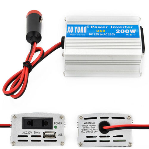 200W Power Inverter DC 12V to AC 220V Car Sine Wave Converter USB Port f - Picture 6 of 8