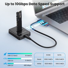 M.2 NVMe SATA to USB C Docking Station M Key B M Key Reader Writer Adapter qai