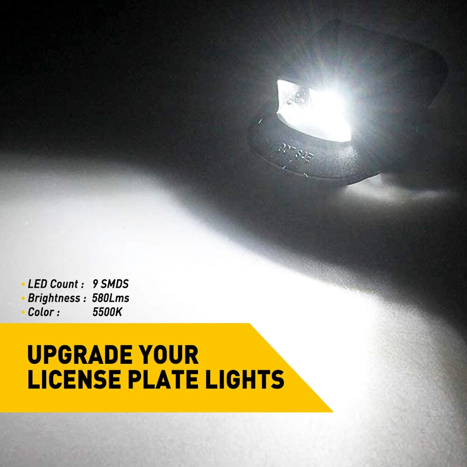 2x Luz de identificação de placa de licença de LED para 06-09 Mitsubishi Raider/97-10 Dodge Dakota - Imagem 2 de 4