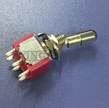 5Pcs Mini Toggle Switch T8013-LK Locking Lever 6Pin ON-ON 2Position SPDT