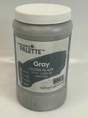 Amaco 36603C Teachers Palette Gloss Glaze - ''Gray''  16 fl.oz. Sealed Top