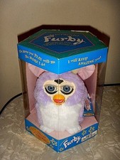 Furby 1998 Purple White Fur w Blue Eyes Special Limited Edition Easter Furby NIB