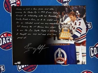 Brian Leetch Autographed 16x20 Photo with FULL Story of Conn Smythe Award (Fanat