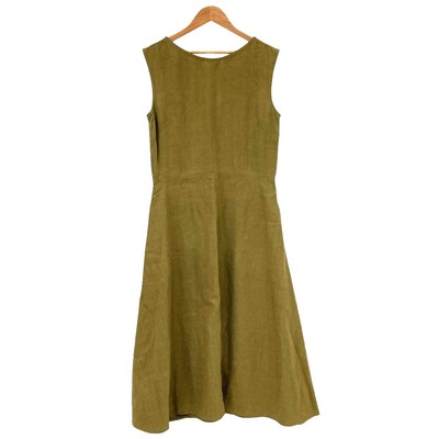 SOFIE DHOORE Drawer Linen Sleeveless Dress Size 36 Khaki Women USED