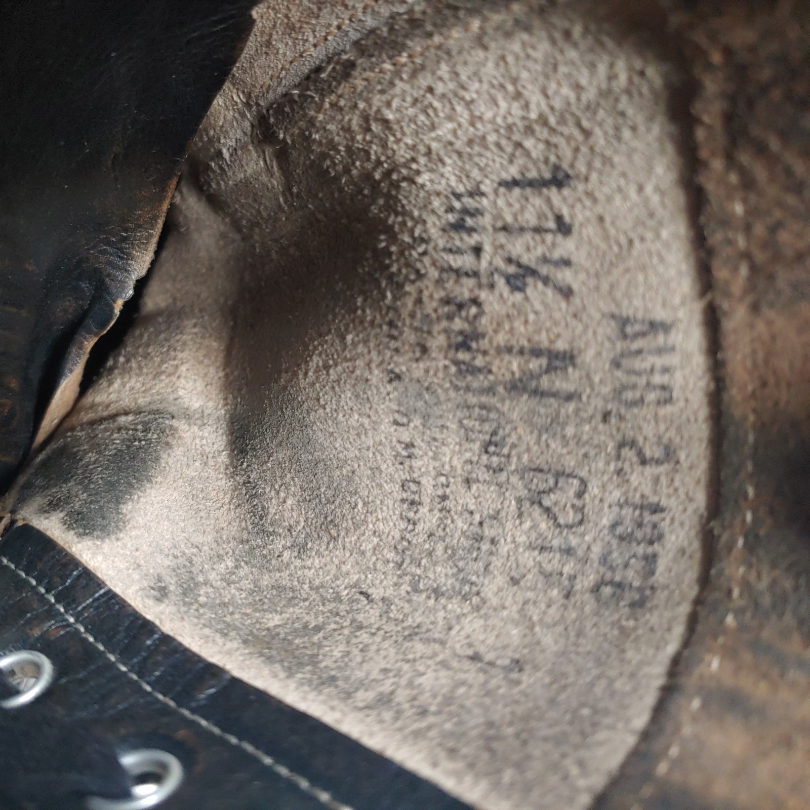 1956 MILITARY BOOTS INTERNATIONAL SHOE CO 11-1/2 N 6215 IMPRINTED