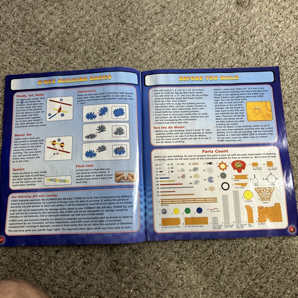 K’NEX Ultimate Big Air Ball Tower 63172 Rare 2004 Uncounted - Image 4 of 4