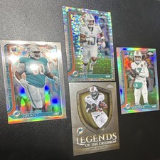 Topps Chrome Miami Dolphins NFL 4 Cards Hill Waddle Grant Williams 2025