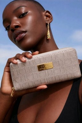 Carolina Herrera Silver Monogram Wallet