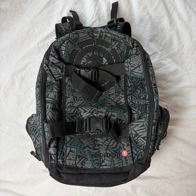 Vintage Element Skateboard Backpack Tribal AOP VTG Y2K Rare Board Holder Strap