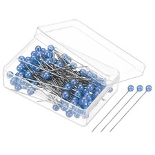 100Pcs Sewing Pins Straight Pin with Plastic Pearlized Ball Head Blue