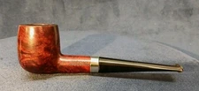 Unsmoked NOS Marxman Billiard Imported Briar Tobacco Pipe W/Silver Band 1940s-50
