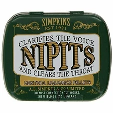 Simpkins Nipits Menthol Liquorice Pellets (Pack of 6 Tins)