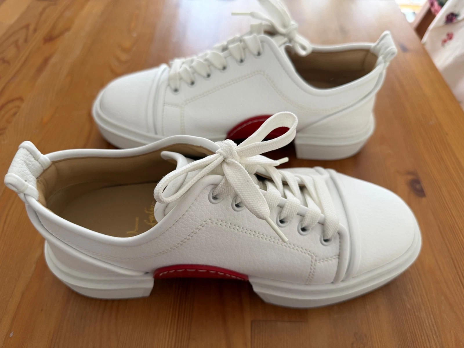Christian Louboutin — Christian Louboutin Adolon White Low Top Sneakers Size 41